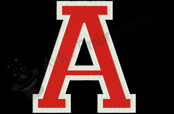 A Letter Varsity Embroidery Design-A Monogram pattern-Instant Download-PES