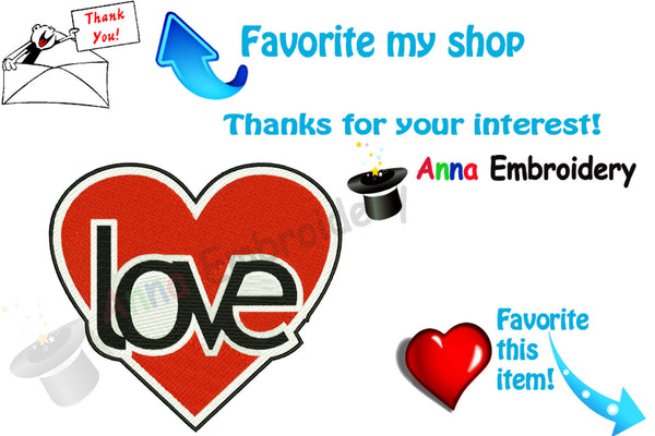 Heart Love Embroidery Design