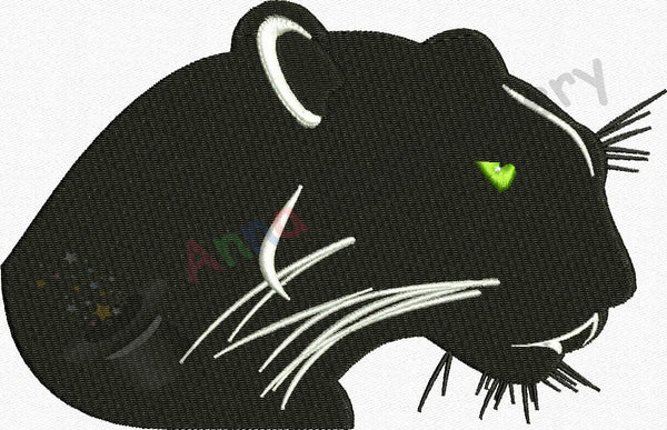 Broderie mașină Black Panther, design animale sălbatice, design broderie machine, cusătură umplută, panther, puma, 8 dimensiuni, 8 formate