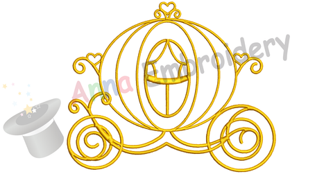 Carriage Embroidery Design-Princess Carriage Embroidery Design-Fairy Tale-Patterns-Instant Download-PES