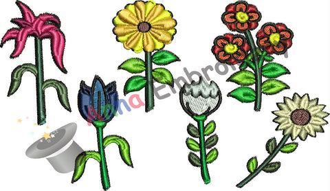 Free Embroidery Flowers Pack, Free Flower Embroidery Design,Free Machine Patterns, Instant Download
