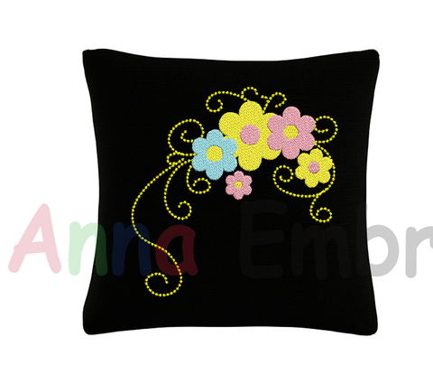Flowers Embroidery Design- Flowers Frame Decoration Design-Floral border Embroidery-Machine Embroidery Patterns-Instant Download
