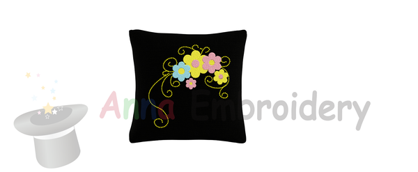 Flowers Embroidery Design- Flowers Frame Decoration Design-Floral border Embroidery-Machine Embroidery Patterns-Instant Download