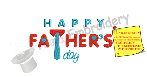 Happy Father's Day Embroidery Design-Best Dad- Dad Birthday Machine Embroidery Patterns-Instant Downloads