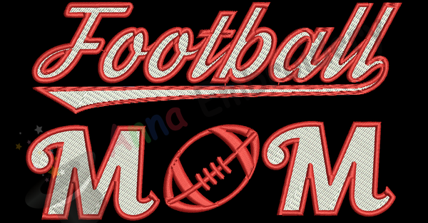 Football Mom Embroidery Design- Sports Embroidery-Football Embroidery-Family Fan Mom-Machine Embroidery Patterns-Instant Download-PES