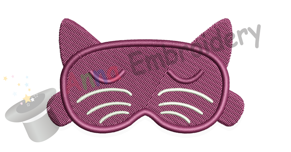 Free Embroidery Cat Sleep Mask, Free Kitty Face Embroidery Design,Free Machine Patterns, Instant Download