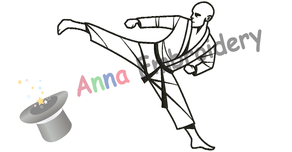 Free Embroidery Karate Man, Free Martial arts Embroidery Design,Free Machine Patterns, Instant Download