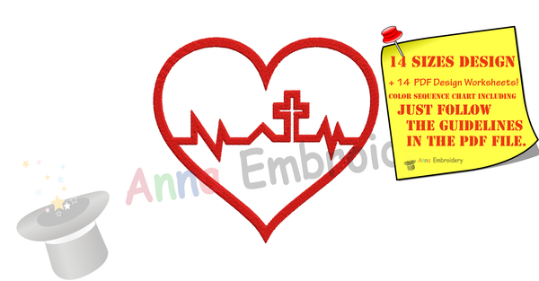 Faith in my Heart Embroidery Design-Heart Embroidery-Jesus Love Embroidery Design-Symbols Embroidery-Embroidery Patterns-Instant Download-PES