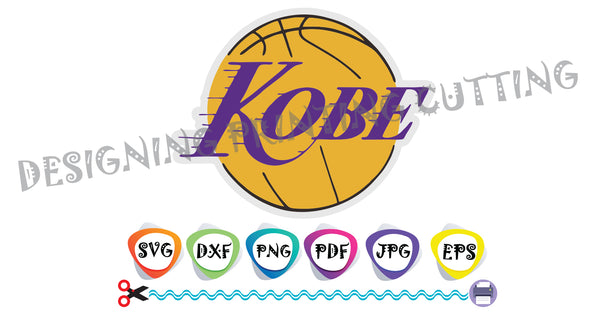 Kobe Bryant Svg- Lakers KOBE-Basketball Bryant-T-shirt svg- Silhouette Cutting- Svg file for Cricut-Eps- Dxf- Pdf-Kids svg
