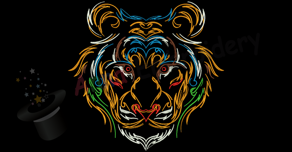 Lion Head Embroidery Design-l Machine Embroidery Patterns-Tribal Designs-Instant Download-PES