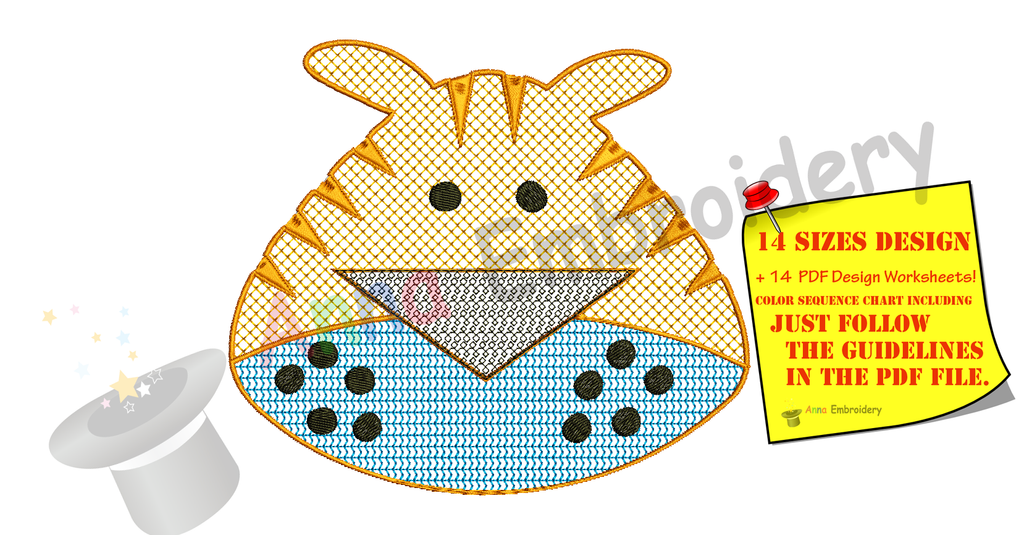 Tiger Head Embroidery Design- Lace Motif Tiger Embroidery-Cartoons Machine Embroidery Patterns-Instant Download-PES