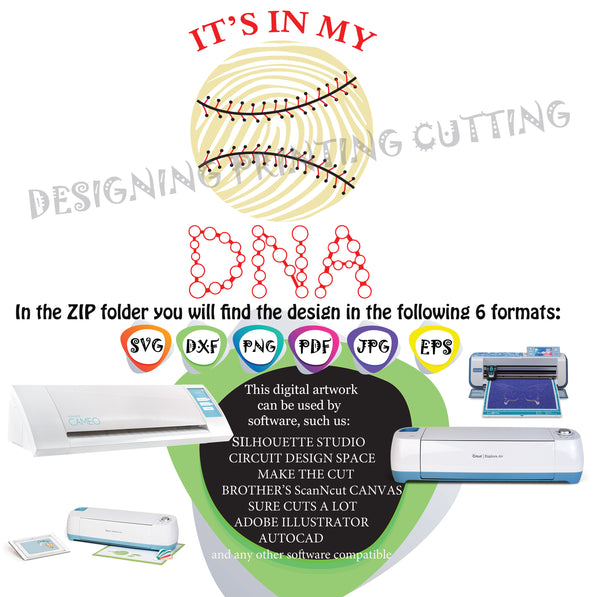 Baseball DNA SVG-Cut Files-Sports Svg-GIFT-Baseball Ball-Svg-T-shirt svg- Silhouette Cutting- Svg file for Cricut-Eps- Dxf- Pdf-
