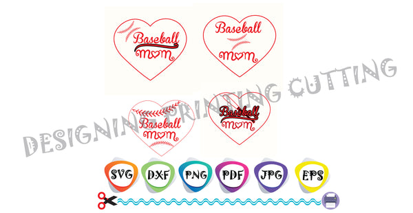 Baseball Mom SVG Cut Files-Baseball SVG-Sports Svg-Svg Bundle-Silhouette Cutting File- SVG file for Cricut-Eps- Dxf- Pdf