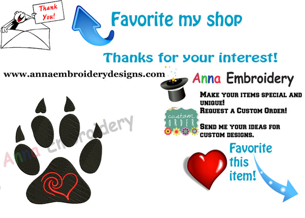 Bear Paw Embroidery Design-Pets Embroidery-Animals Embroidery Design-Sports Embroidery-Embroidery Patterns-Instant Download-PES