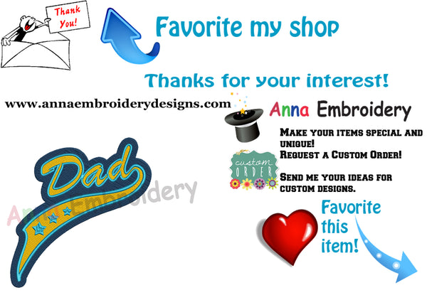 Dad Embroidery Design-Best Daddy Embroidery-Father's Day Machine Embroidery Patterns-Instant Download-PES