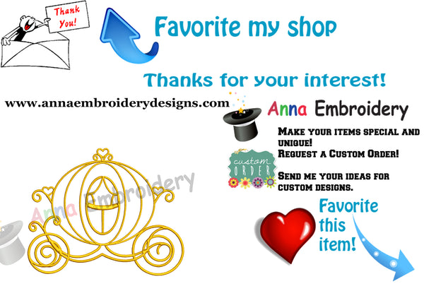 Carriage Embroidery Design-Princess Carriage Embroidery Design-Fairy Tale-Patterns-Instant Download-PES