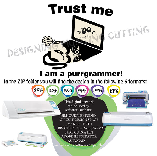 CAT SVG-Cut Files-Quotes Svg-PROGRAMMER Svg-Programmer Kitty-T-shirt svg- Silhouette Cutting- Svg file for Cricut-Eps- Dxf- Pdf-Pets svg