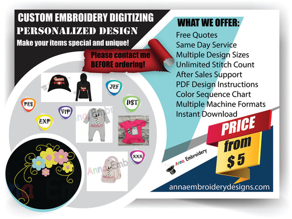 Custom Order Embroidery Designs