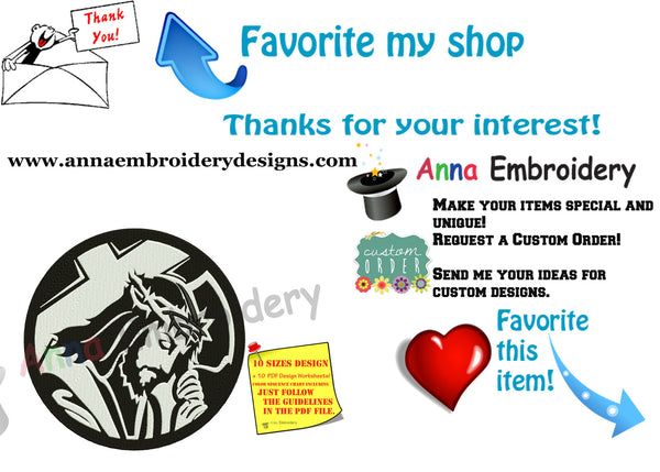 Jesus Christ Cross Embroidery Design-Easter Embroidery- Machine Embroidery Patterns-Instant Download-PES
