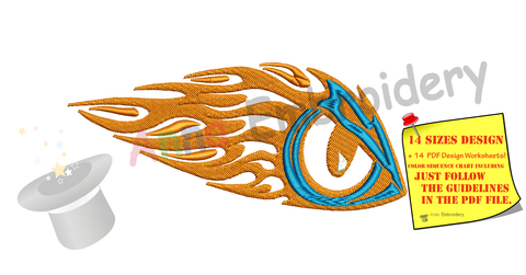 Eye Embroidery Design- Flames Eye Embroidery- Tribal Embroidery -Machine Embroidery Patterns-Instant Download-PES