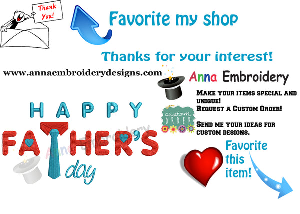Happy Father's Day Embroidery Design-Best Dad- Dad Birthday Machine Embroidery Patterns-Instant Downloads