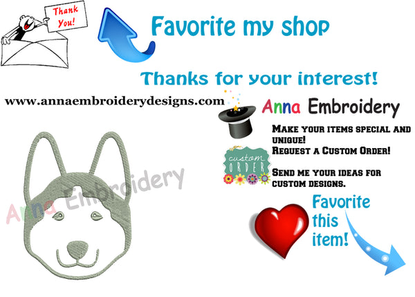 Free Husky Dog Embroidery Design, Free Animals Embroidery Design,Free Machine Patterns, Instant Download