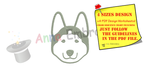 Free Husky Dog Embroidery Design, Free Animals Embroidery Design,Free Machine Patterns, Instant Download