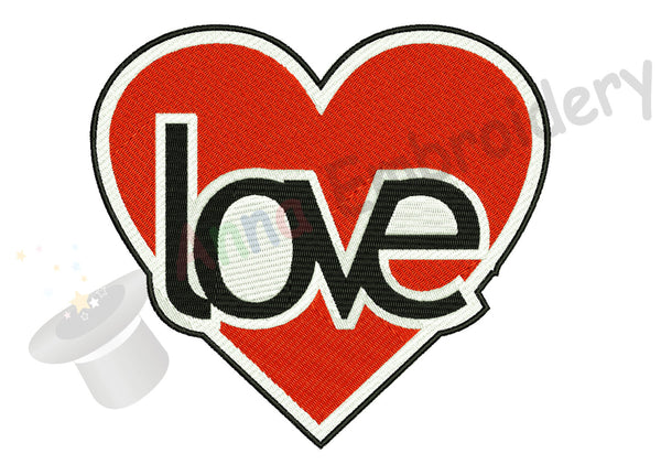 Heart Love Embroidery Design