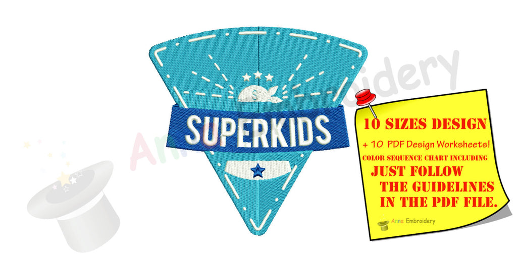 Super Kids Embroidery Design-Machine Patterns-Super hero kids-PES