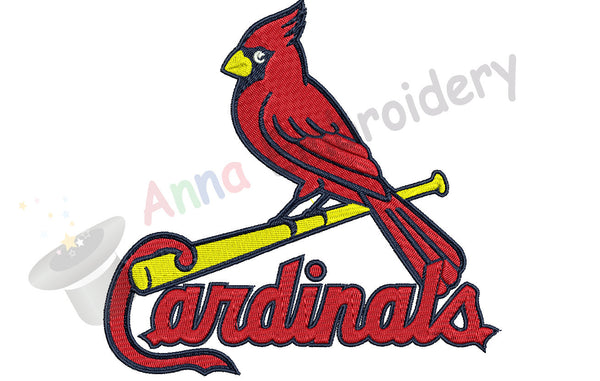 Cardinal Machine Embroidery Design-Sport embroidery-cardinal bird embroidery- 10 SIZES- 12 formats-INSTANT DOWNLOAD