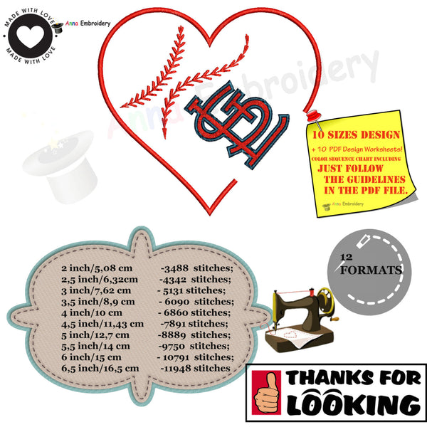 Love Sports Embroidery Design-Baseball Love Embroidery -text embroidery- 10 SIZES- 12 formats-INSTANT DOWNLOAD