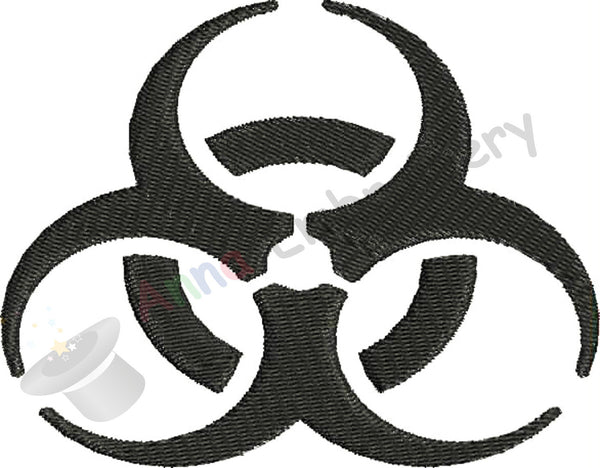 Biohazard Symbol Machine Embroidery Design,Biological danger symbol,filled stitch,machine patterns,8 sizes,8 formats