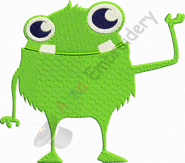Green Monster Machine Embroidery Design,funny monster, machine embroidery, machine patterns,8 sizes design,8 formats