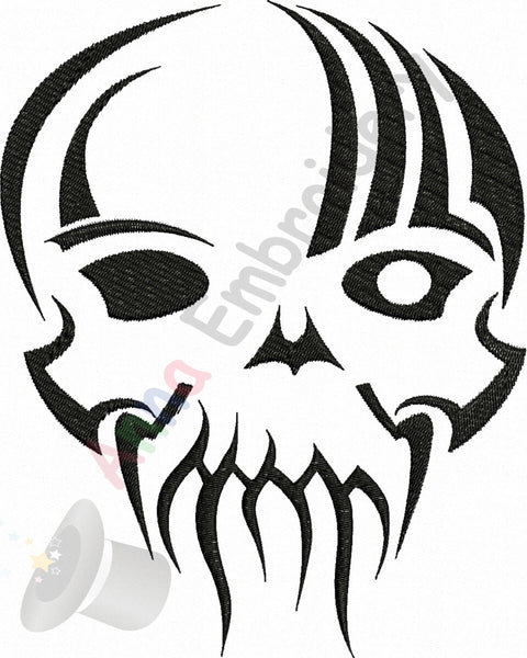 Skull Machine Embroidery Pattern,Filled stitch,skeleton embroidery, machine embroidery patterns,8 sizes design,INSTANT DOWNLOAD