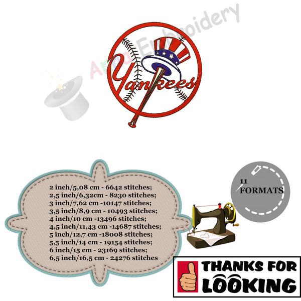 Sports Machine Embroidery pattern,Baseball Embroidery,Filled Stitch
