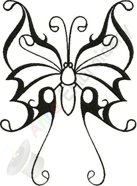 Butterfly machine embroidery design,tribal butterfly, embroidery design, filled stitch,machine patterns,8 sizes design, INSTANT DAWNLOAD