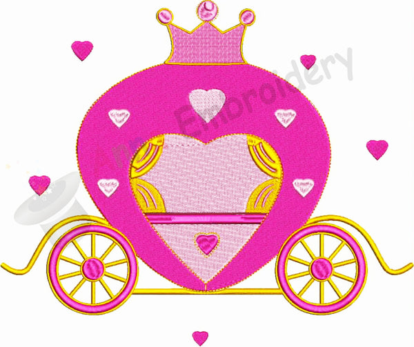 Princess Carriage Machine Embroidery Design,Embroidery For Girls,princess,fairy, filled stitch,machine patterns, 9 SIZES,INSTANT DOWNLOAD