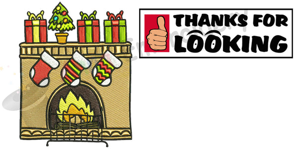 Chistmas fireplace embroidery design,christmas decorations, machine patterns,filled stitch,patterns,10 sizes, 8 formats,INSTANT DOWNLOAD