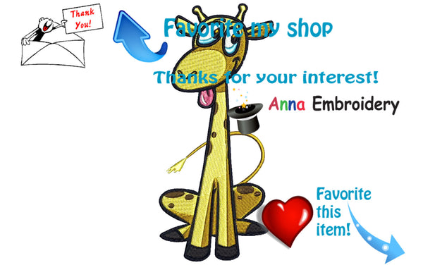 Giraffe Machine Embroidery Design, Giraffe Design, Giraffe Embroidery Design, Safari Animal, Filled stitch,8 sizes design,8 formats