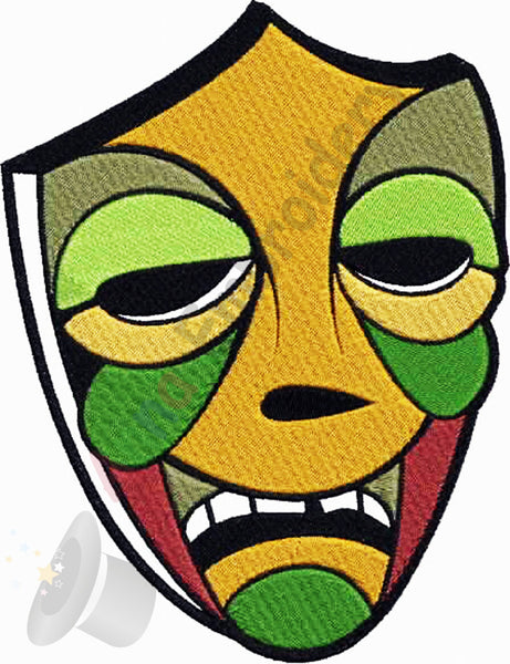 Mask Machine Embroidery desidn, Comedy, Tragedy ,Theater, filled stitch,machine patterns,8 sizes design, INSTANT DOWNLOAD