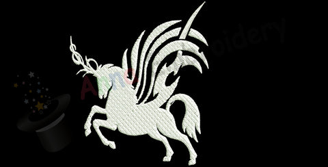 Unicorn silhouette machine embroidery,filled stitch,machine patterns,8 sizes design, INSTANT DOWNLOAD