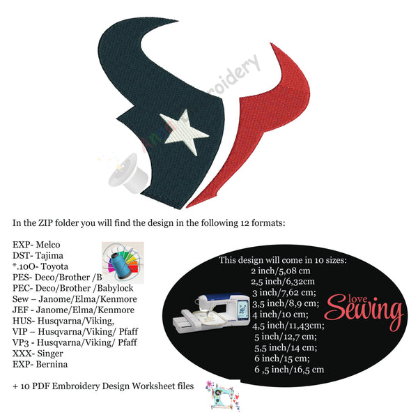Bull head machine embroidery design,Sport embroidery,football embroidery pattern,filled stitch,machine patterns
