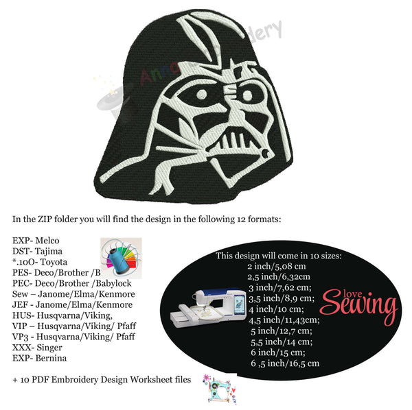 Mask Machine Embroidery Design-Instant Download-10 sizes-12 file formats-Digital File-pes