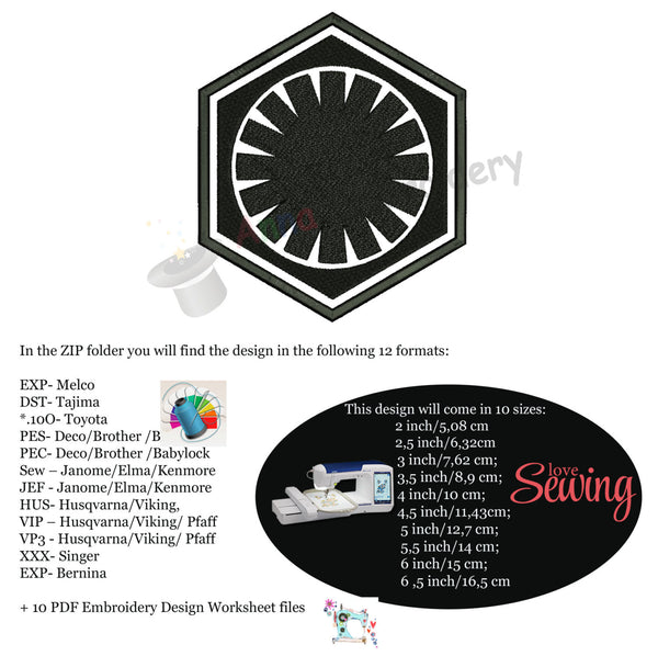 Symbol Machine Embroidery Design-Instant Download-10 sizes-12 file formats-Digital File-pes