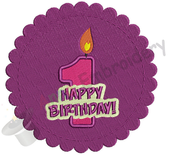First Birthday Machine Embroidery Design-1st Happy Birthday- INSTANT DOWNLOAD-pes