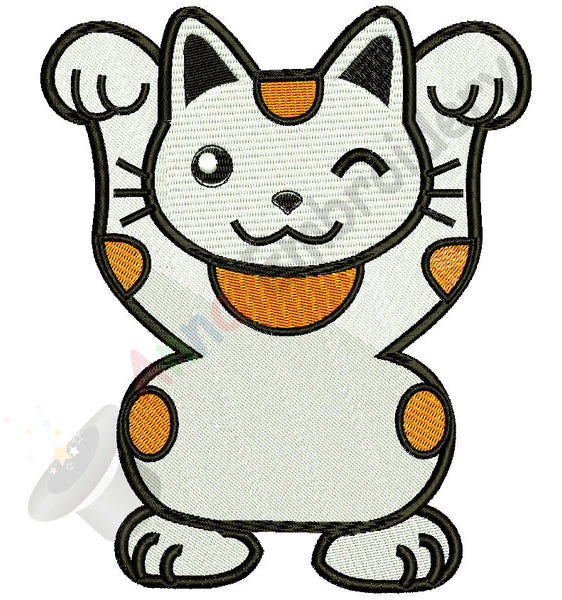Cute Kitty Machine Embroidery Design-cat embroidery-animal embroidery-Instant Download-pes