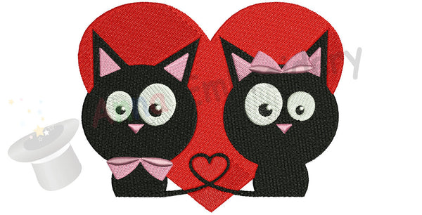 Cats Love Funny Wedding Machine Embroidery Design