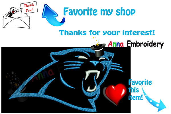 Panther head silhouette MachineEmbroidery Design-Sport embroidery-Panther face- 10 SIZES-INSTANT DOWNLOAD
