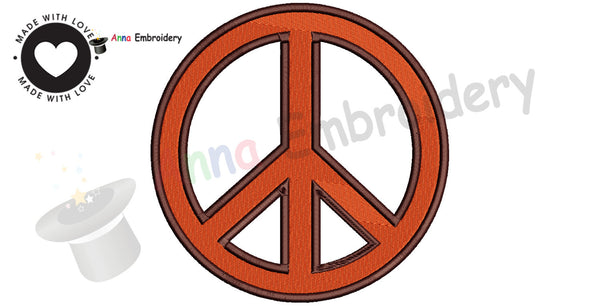 PEACE symbol Embroidery design