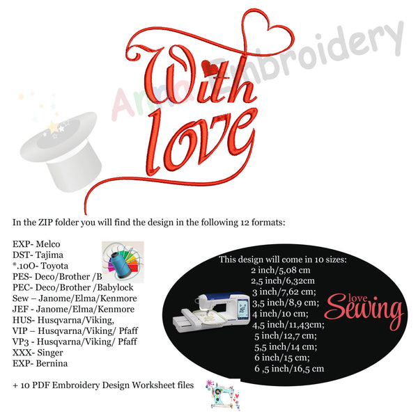 Love Embroidery Design-Wedding embroidery pattern
